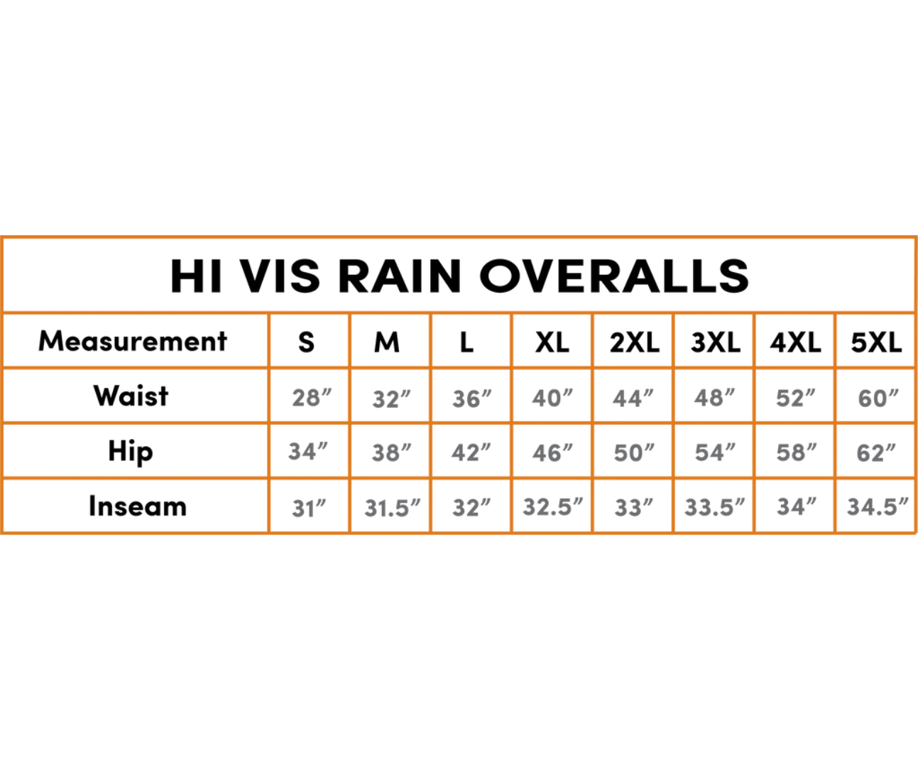 Hi-Vis Rain Overalls